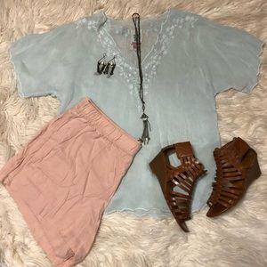 LAST DAY Johnny Was Boho Chic Short sleeve blouse